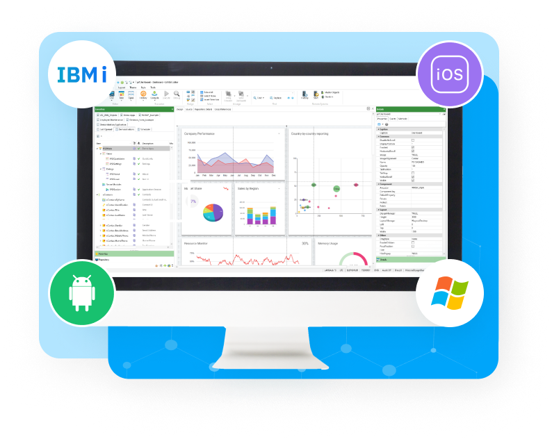 screenshot of VISUAL LANSA’s developer workbench  tool develop new applications with professional low code
